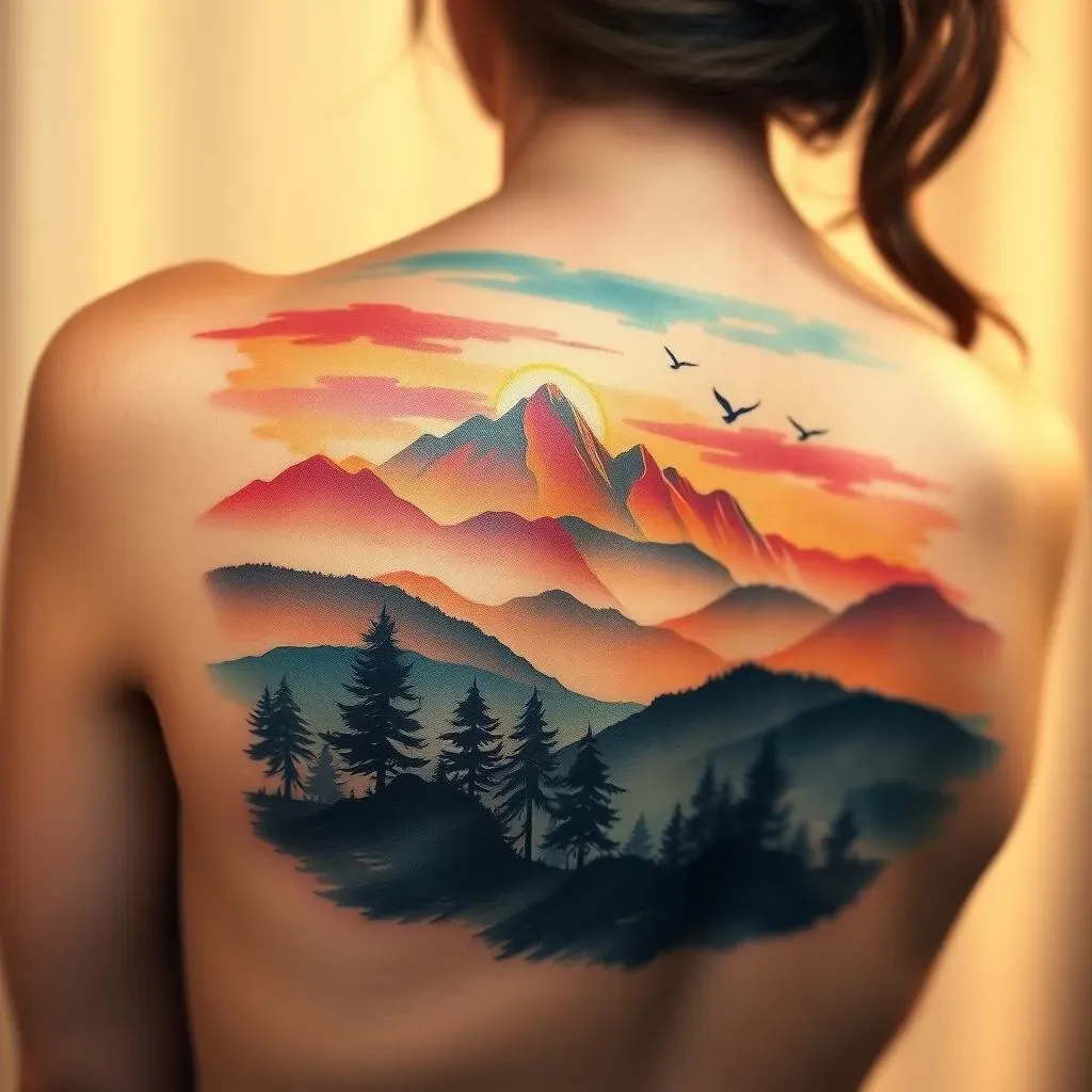 Aftercare and Longevity of Watercolor Landscape Tattoos for Women