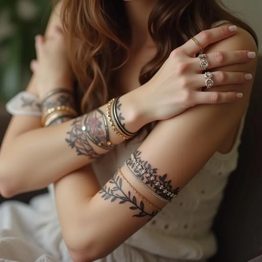 Arm Band & Bracelet Tattoos: Delicate Hot Arm Tattoos for Ladies