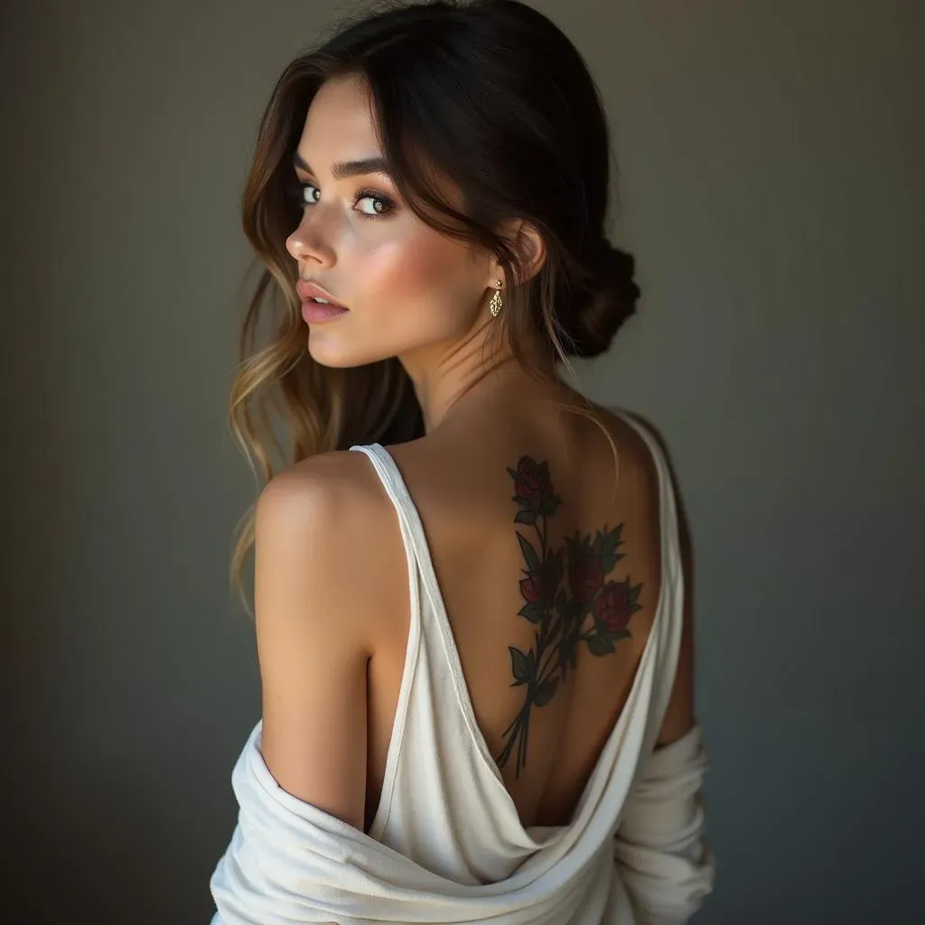 Sensational Back Tattoos for Women Roses: 50 Ideas