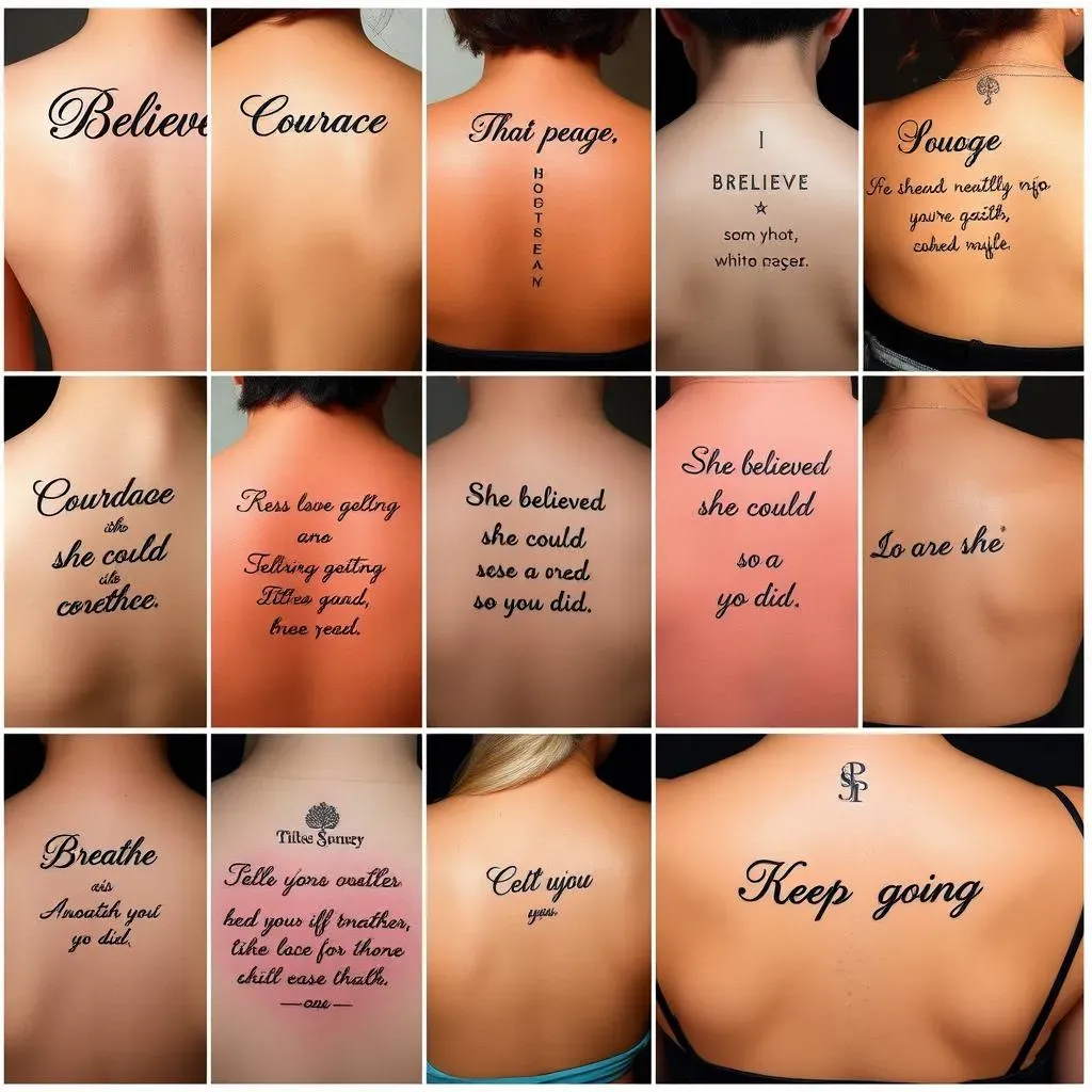 Back Tattoos: Quotes and Simple Words