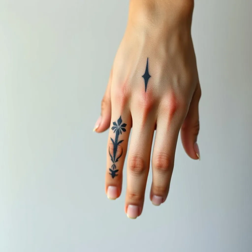 Stunning Black & Grey Tribal Finger Tattoos for Women