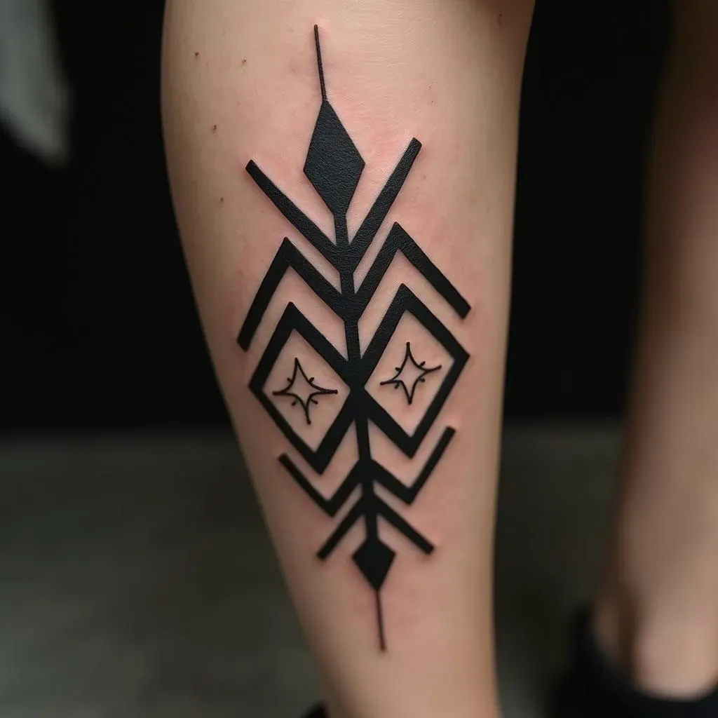 Blackwork Leg Tattoos: A Canvas of Ink