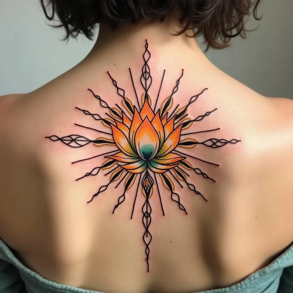 Boho Light Tattoos: Sunbursts and Spiritual Symbols