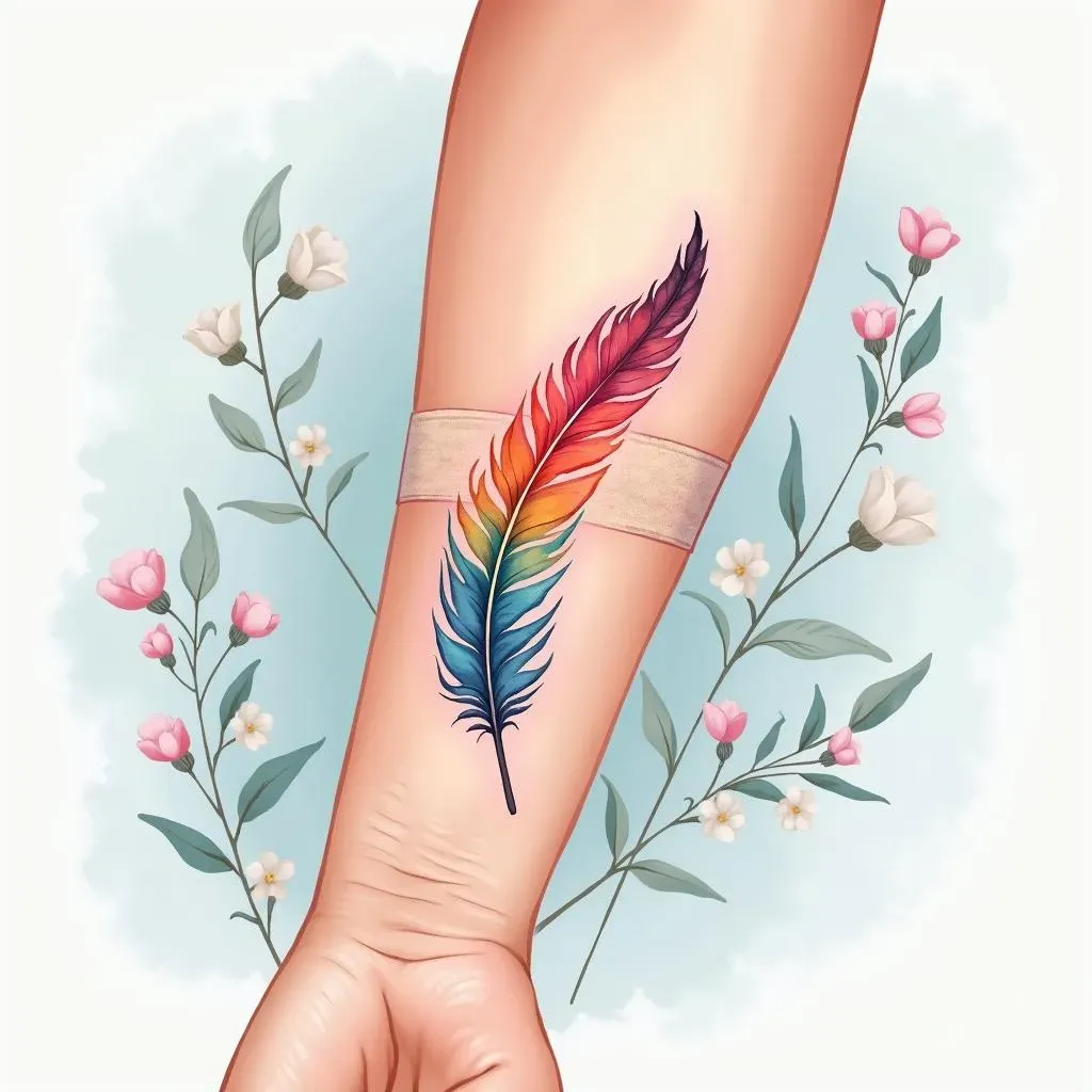 Caring for Your Watercolor Feather Tattoos for Women: Aftercare and Longevity