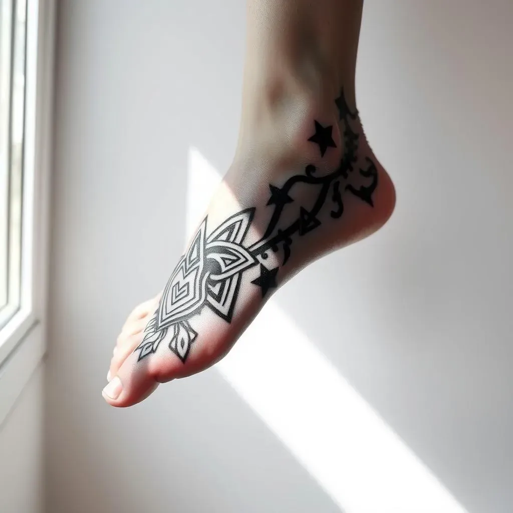 Choosing the Perfect Black and Grey Tribal Foot Tattoo