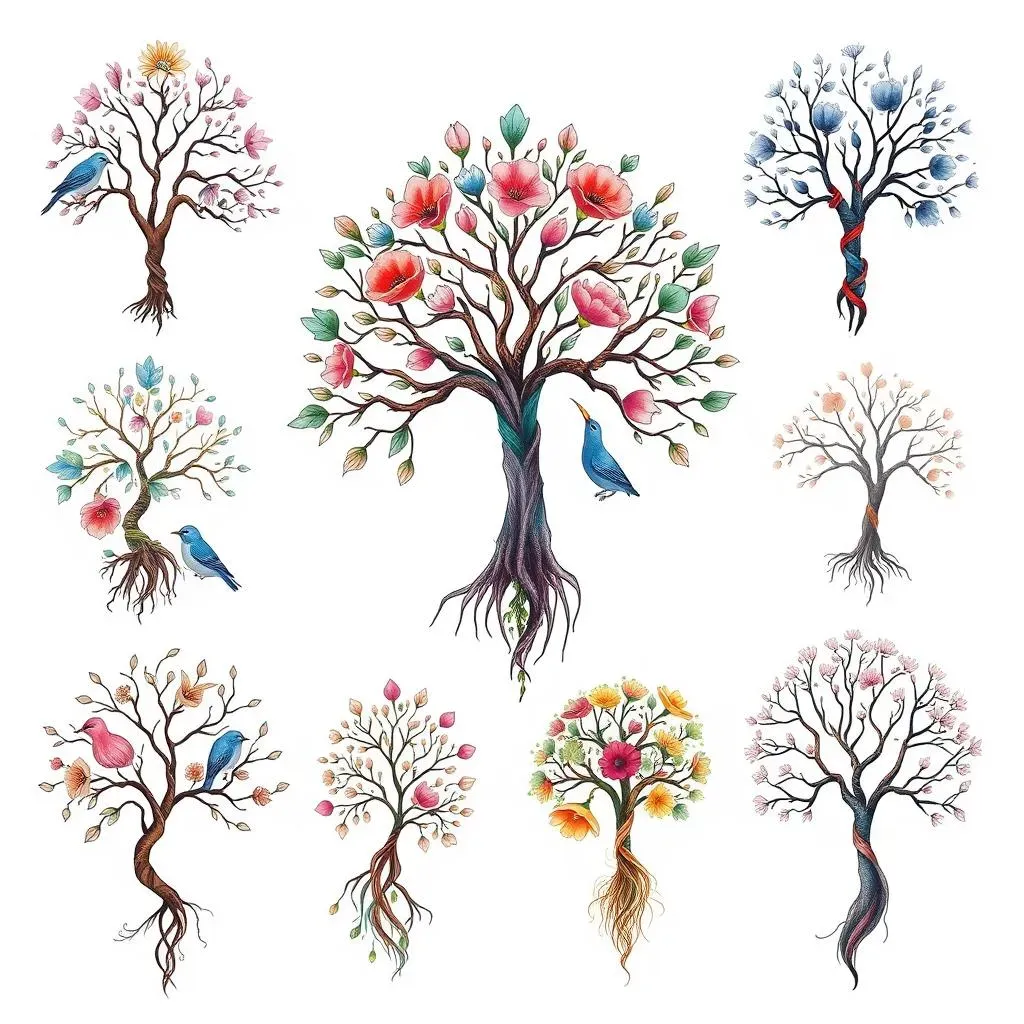 Choosing the Perfect Design: Styles and Variations of Watercolor Tree of Life Tattoos for Women