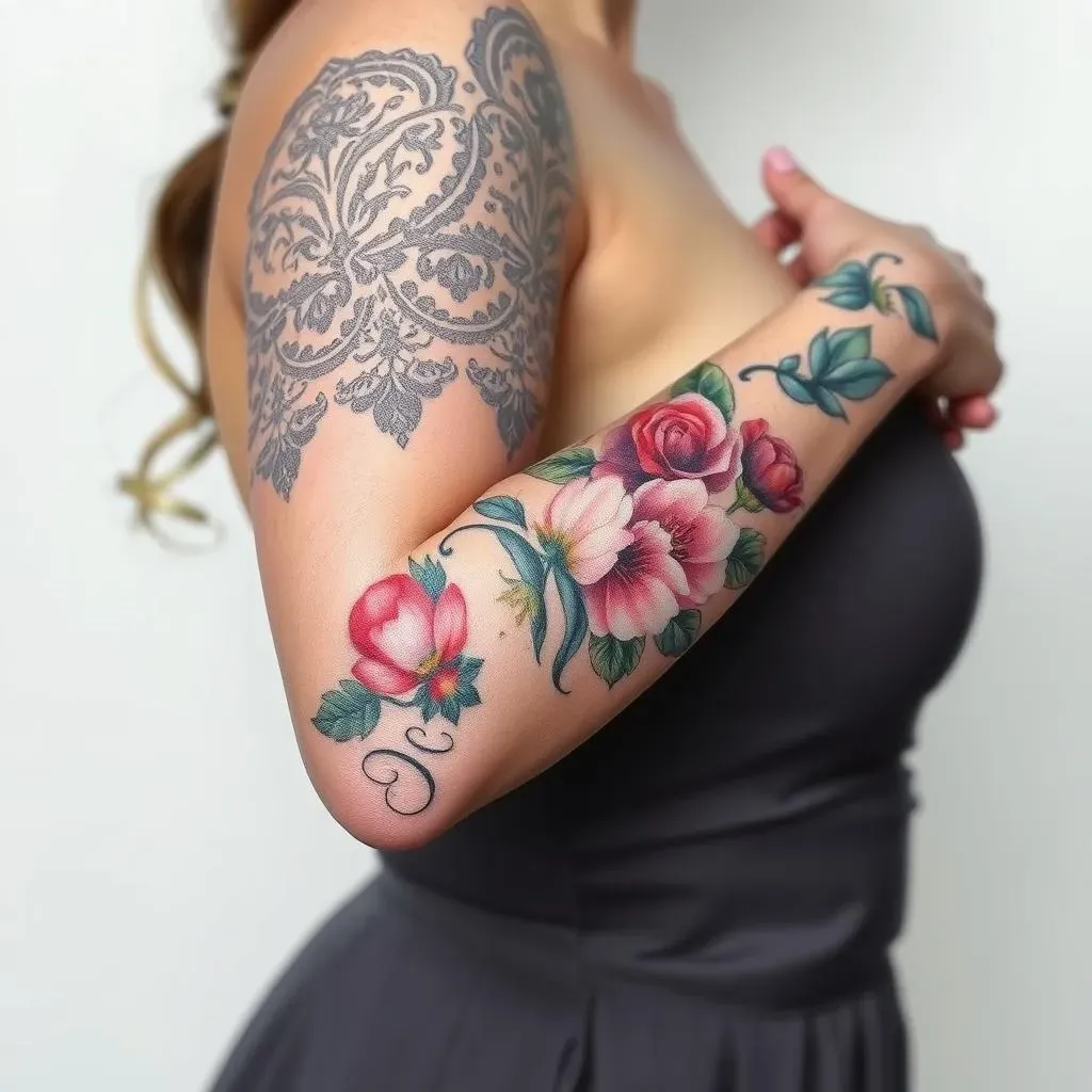 Creative & Unique Sleeve Tattoo Styles: Lace, Watercolor, and More for Her