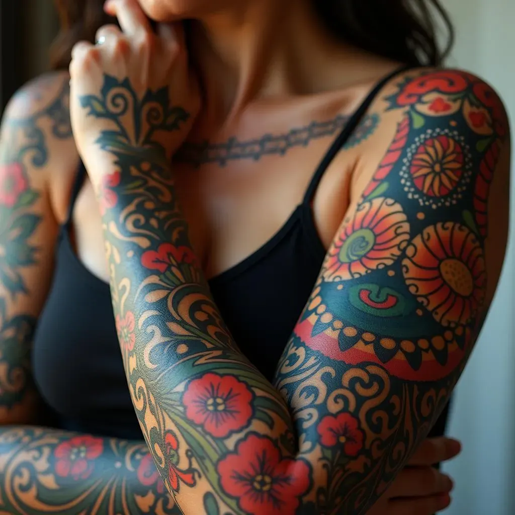 Cultural Inspirations in Arm Sleeve Tattoos for Women