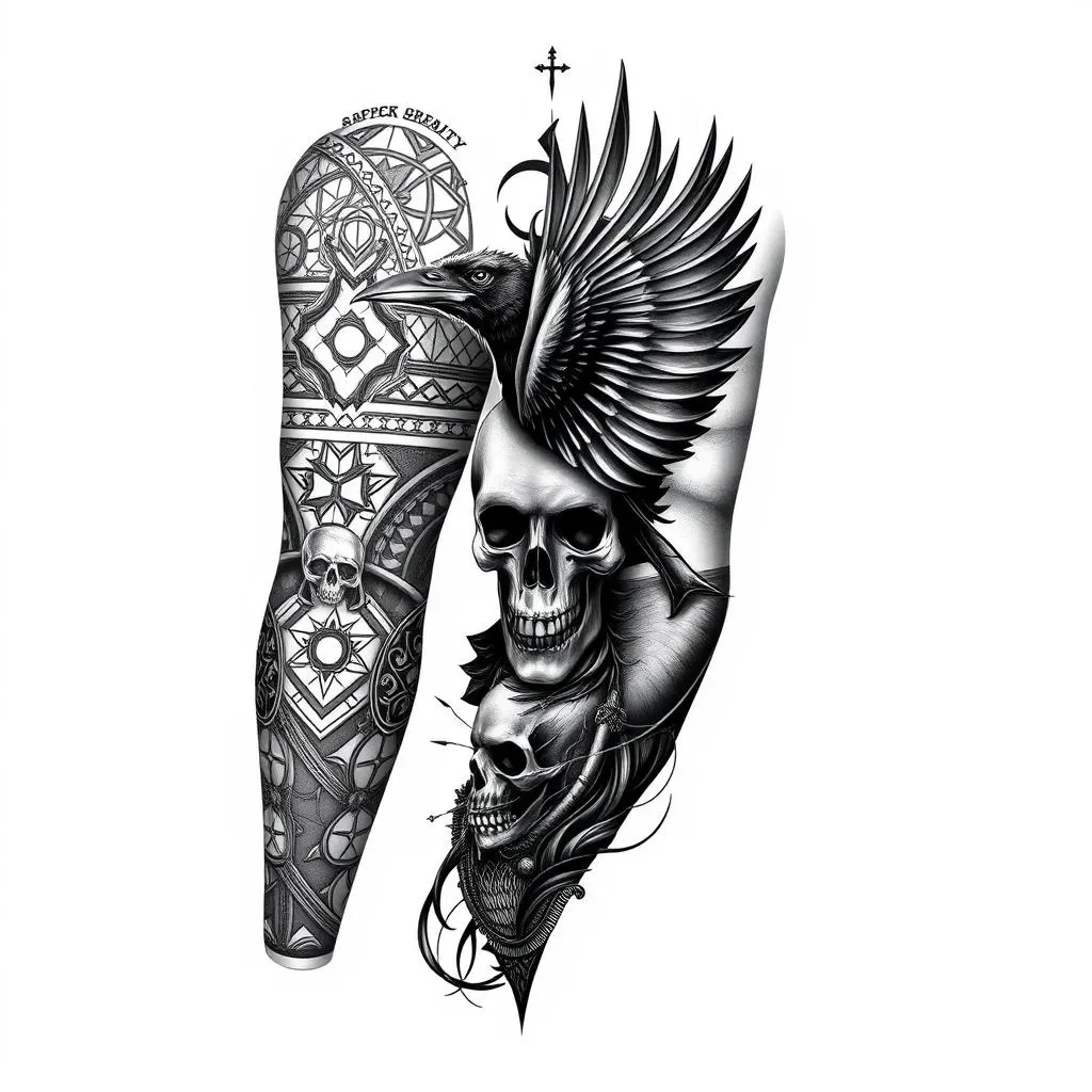 Dark and Bold: Full Sleeve Tattoo Ideas