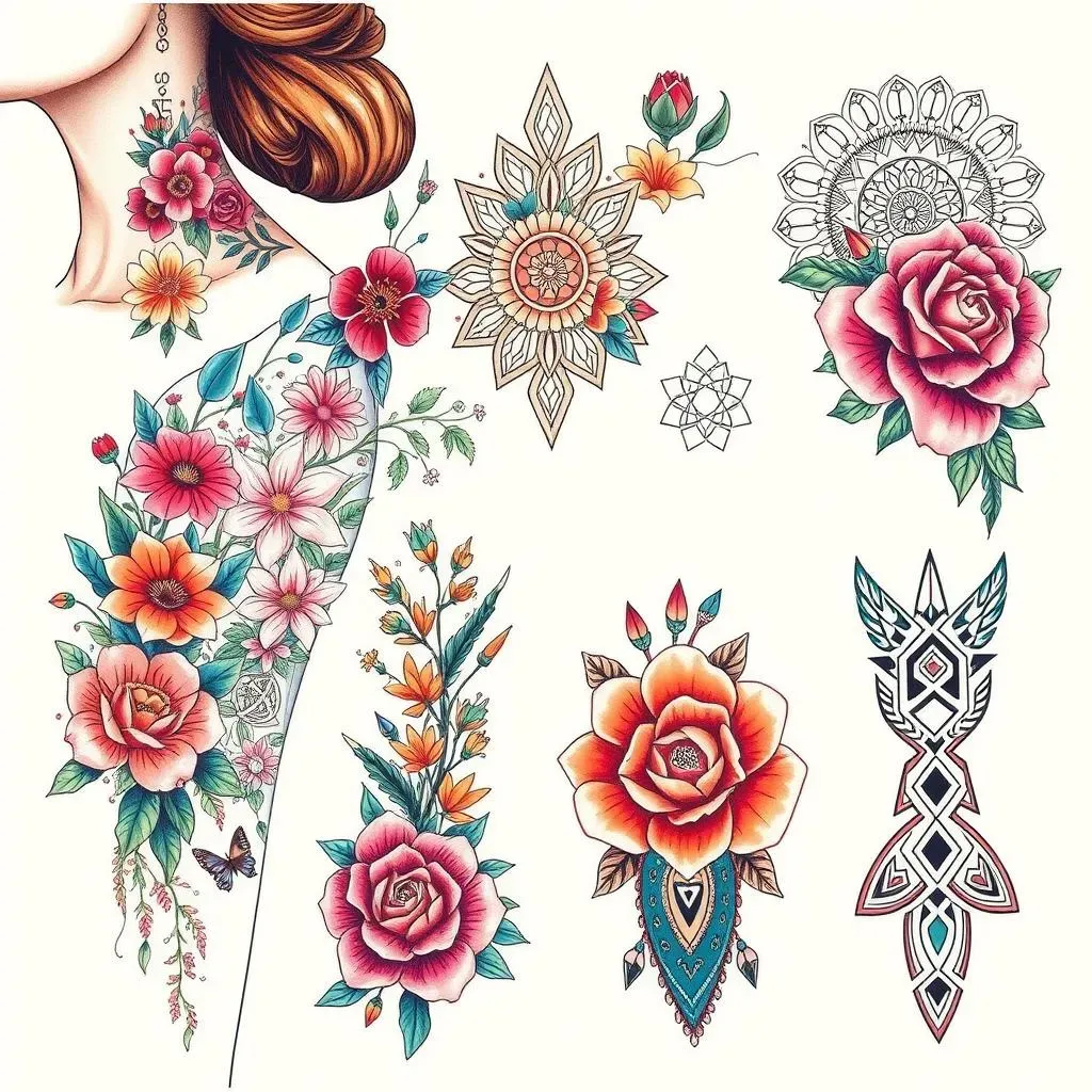 Design Ideas and Inspiration for Neck Sleeve Tattoos for Women