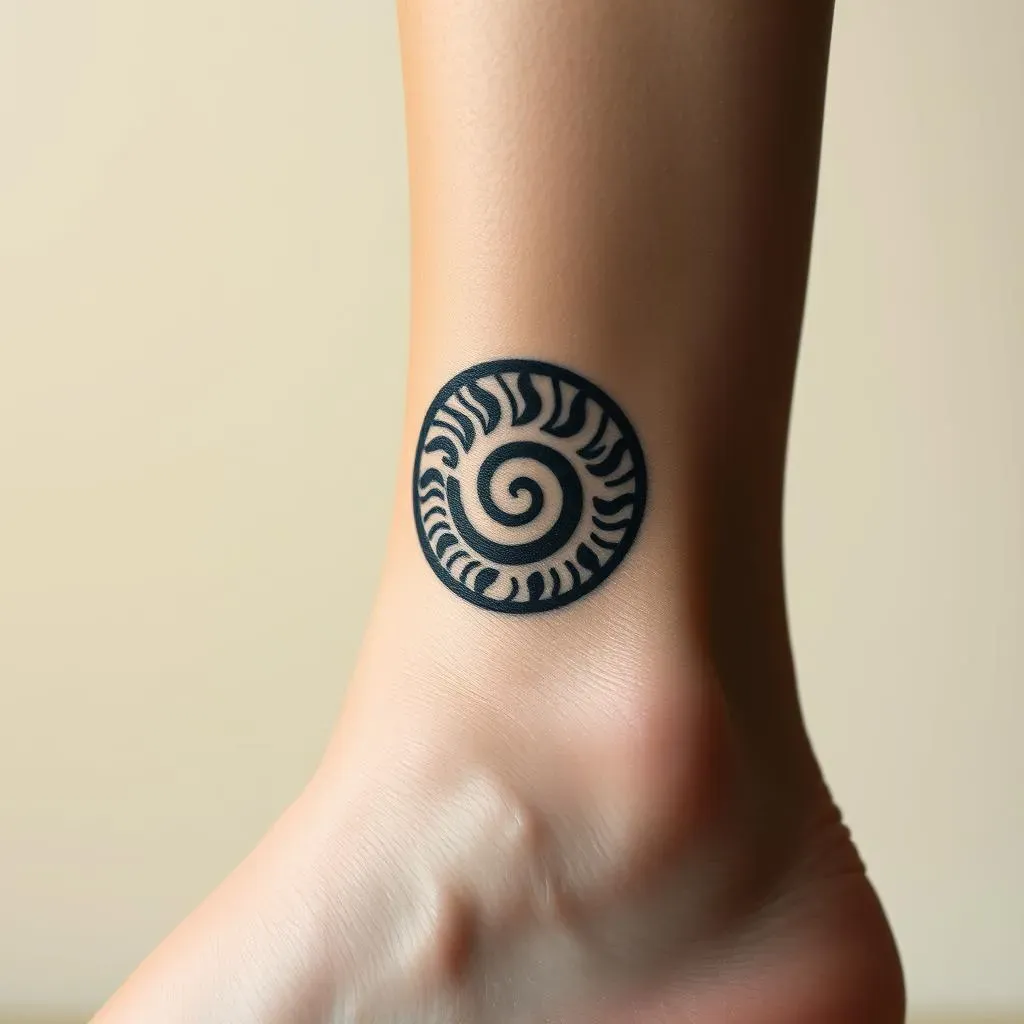 Design Ideas and Placement for Black and Grey Tribal Ankle Tattoos on Women