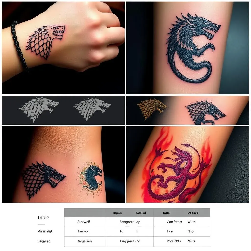 Design Ideas for Game of Thrones Sigil Tattoos