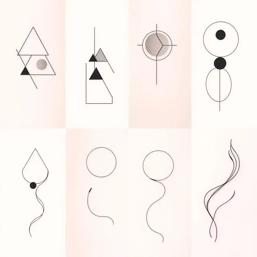 Design Ideas: From Geometric Shapes to Flowing Lines in Minimalist Abstract Tattoos for Women