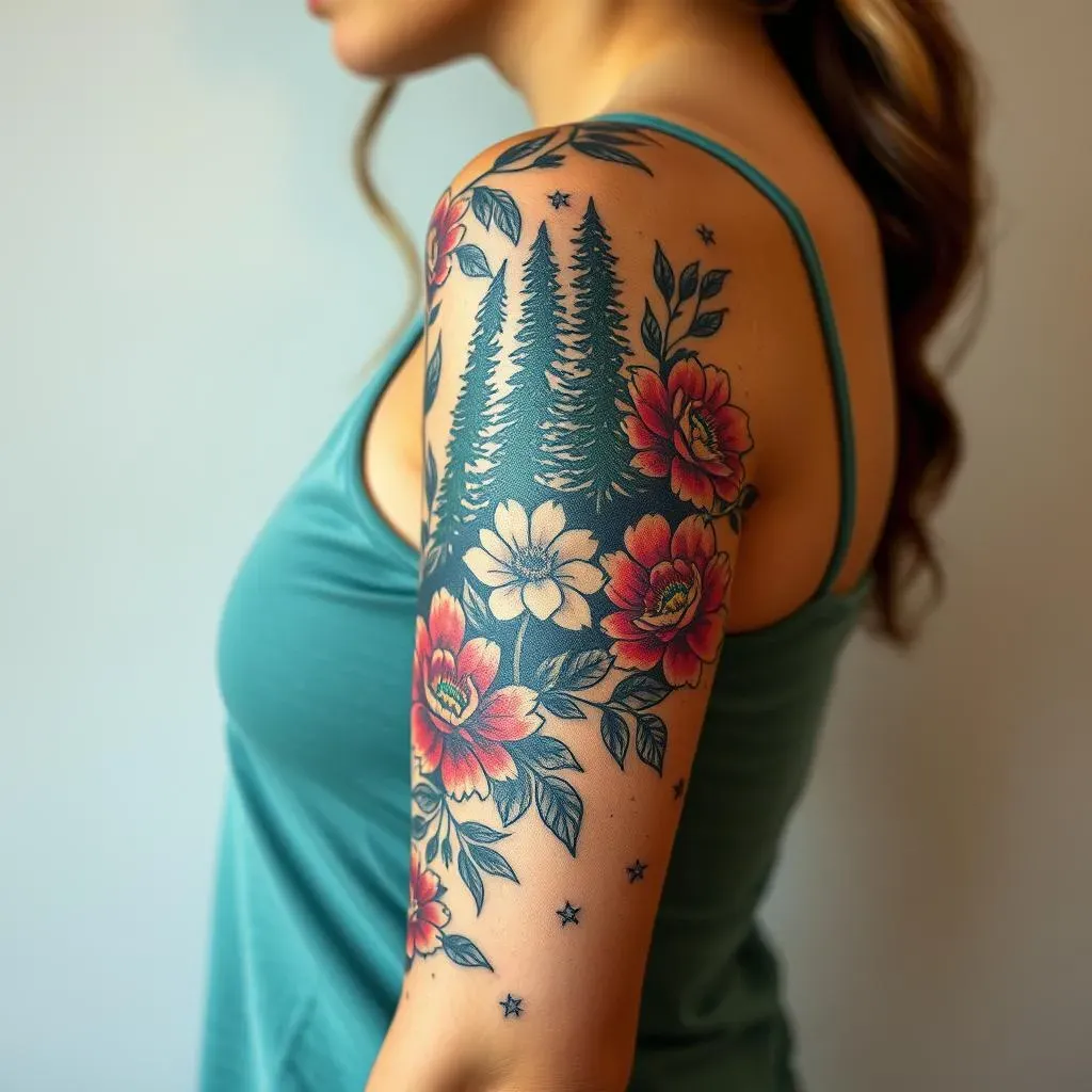 Dope Sleeve Tattoo Ideas for Women's Upper Arms