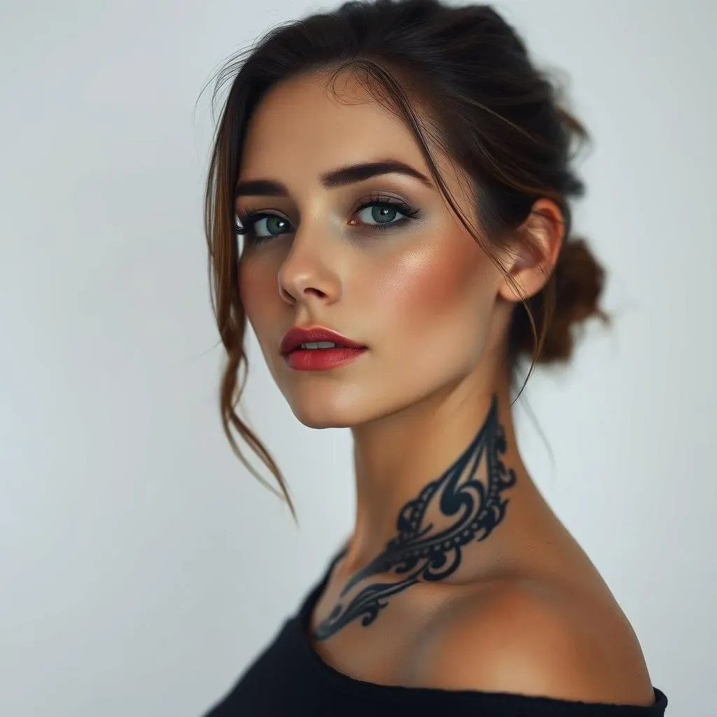 Exploring Black and Grey Tribal Neck Tattoos for Women