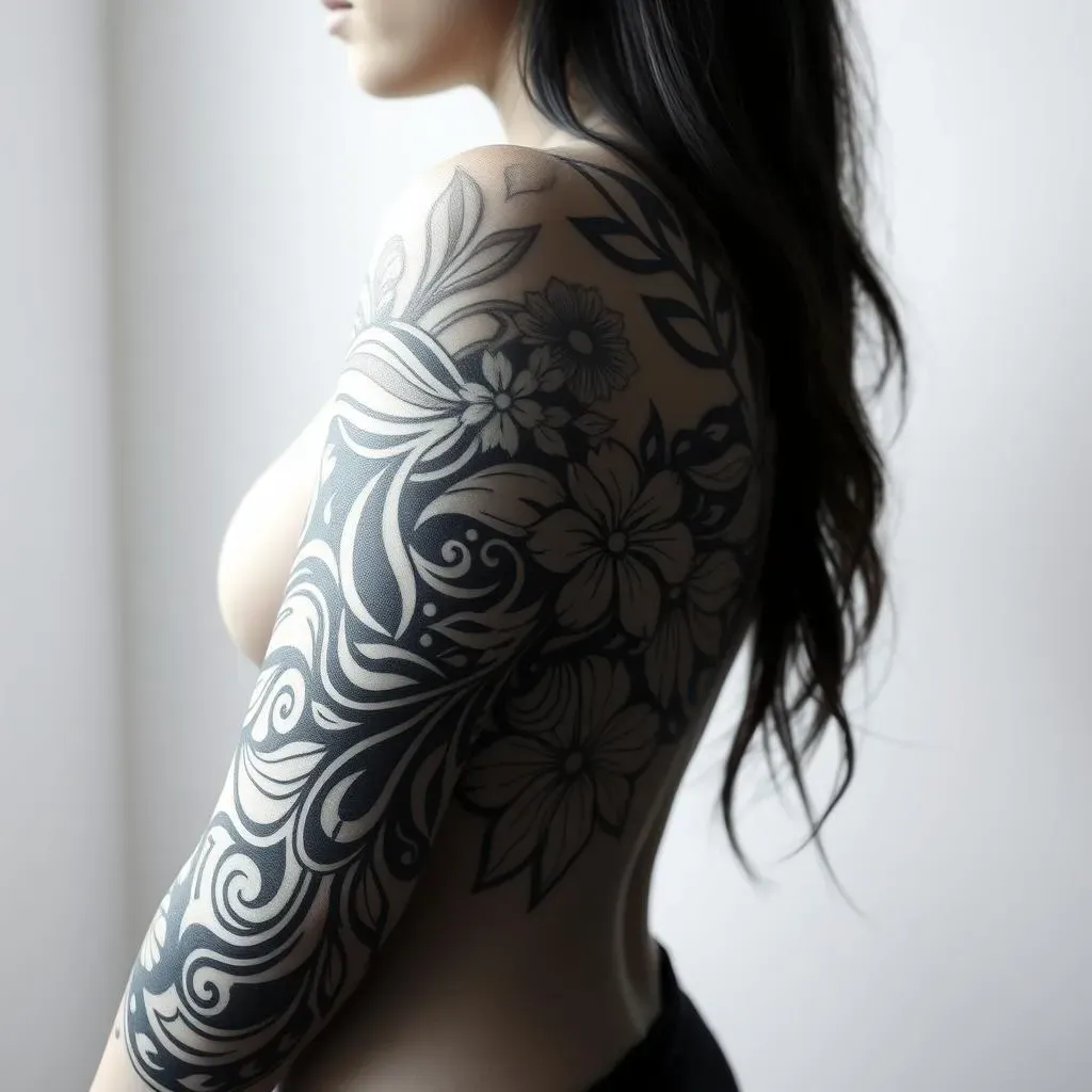 Exploring Black and Grey Tribal Side Tattoo Designs for Women