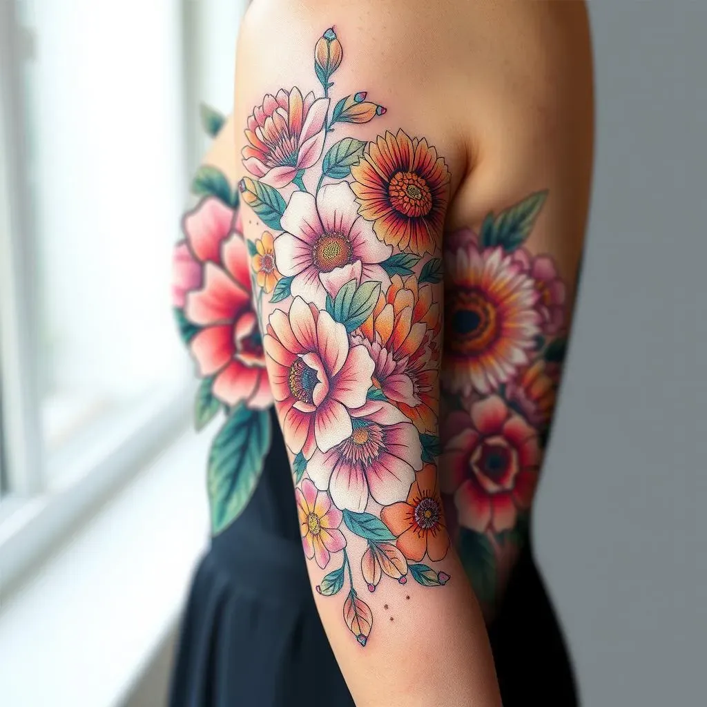 Exploring Diverse Floral Sleeve Tattoo Designs for Women