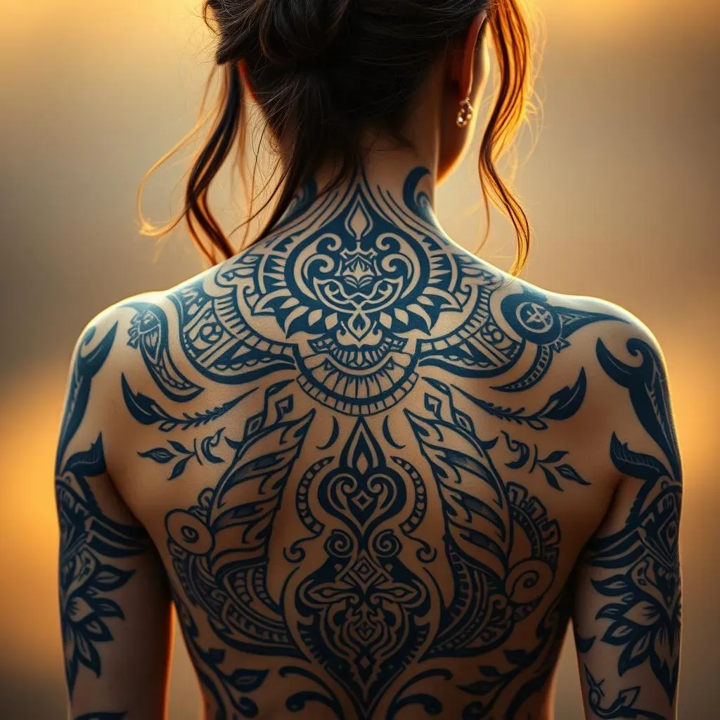 Exploring the Allure of Black and Grey Tribal Back Tattoos for Women