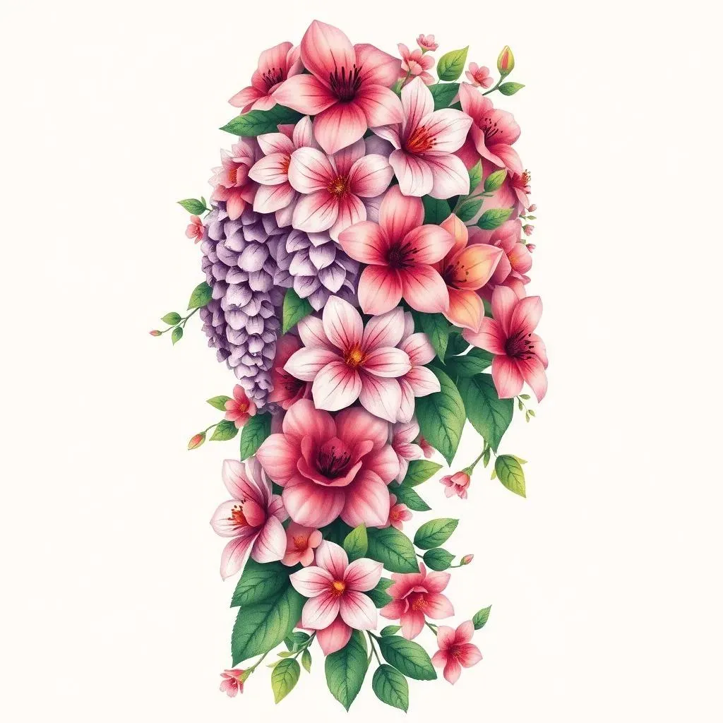 Floral Full Sleeve Tattoo Ideas for Women