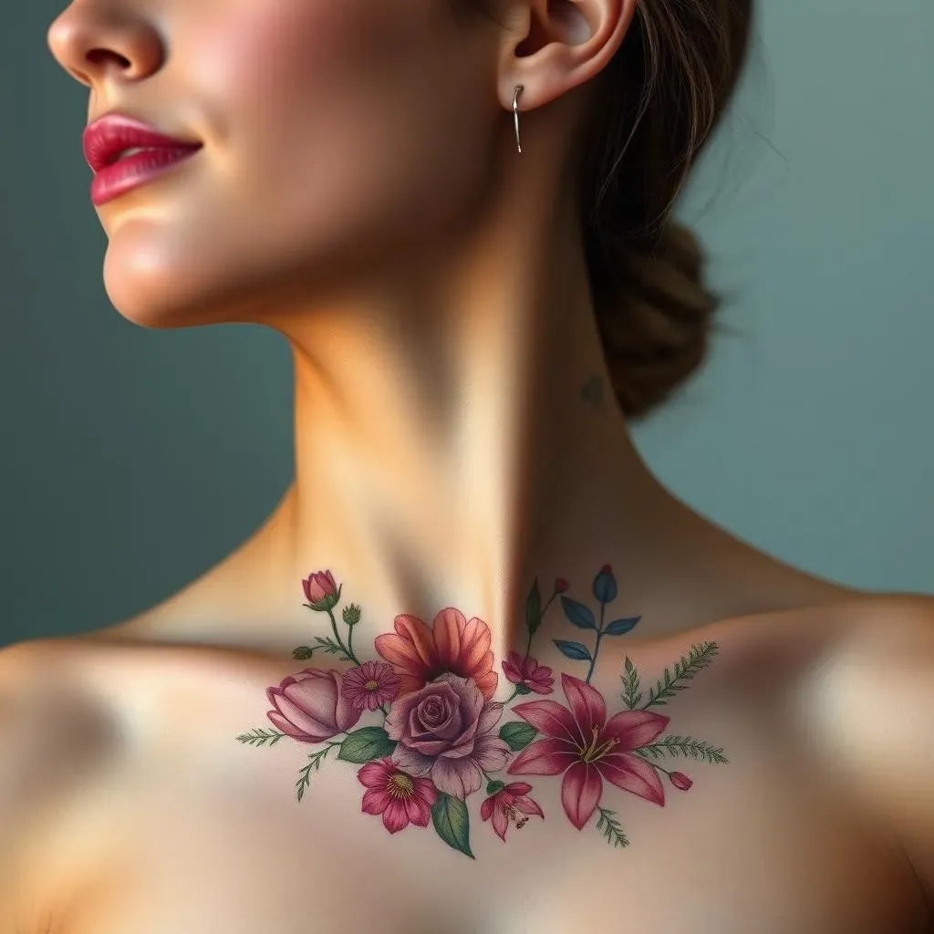 Ultimate Floral Neck Tattoos for Women