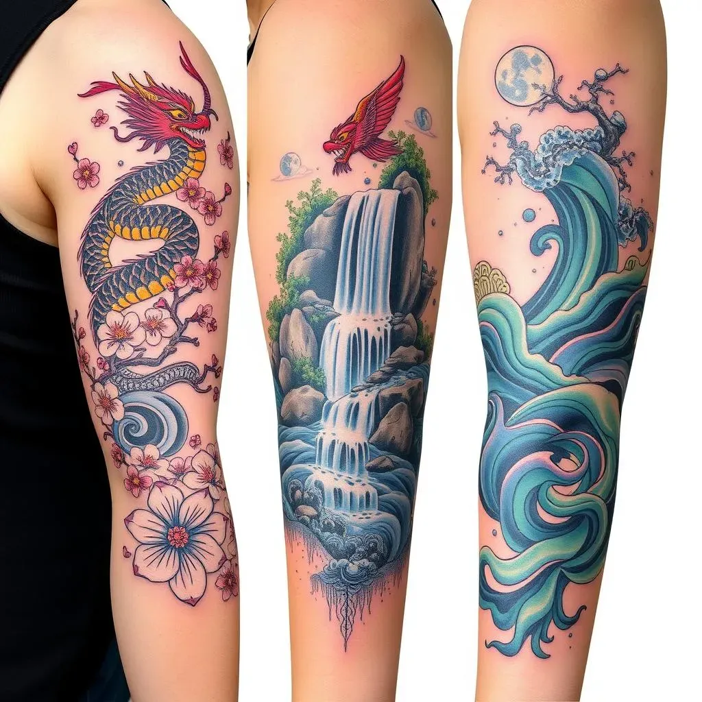Flowing Designs: Popular Styles for Water Sleeve Tattoo Ideas