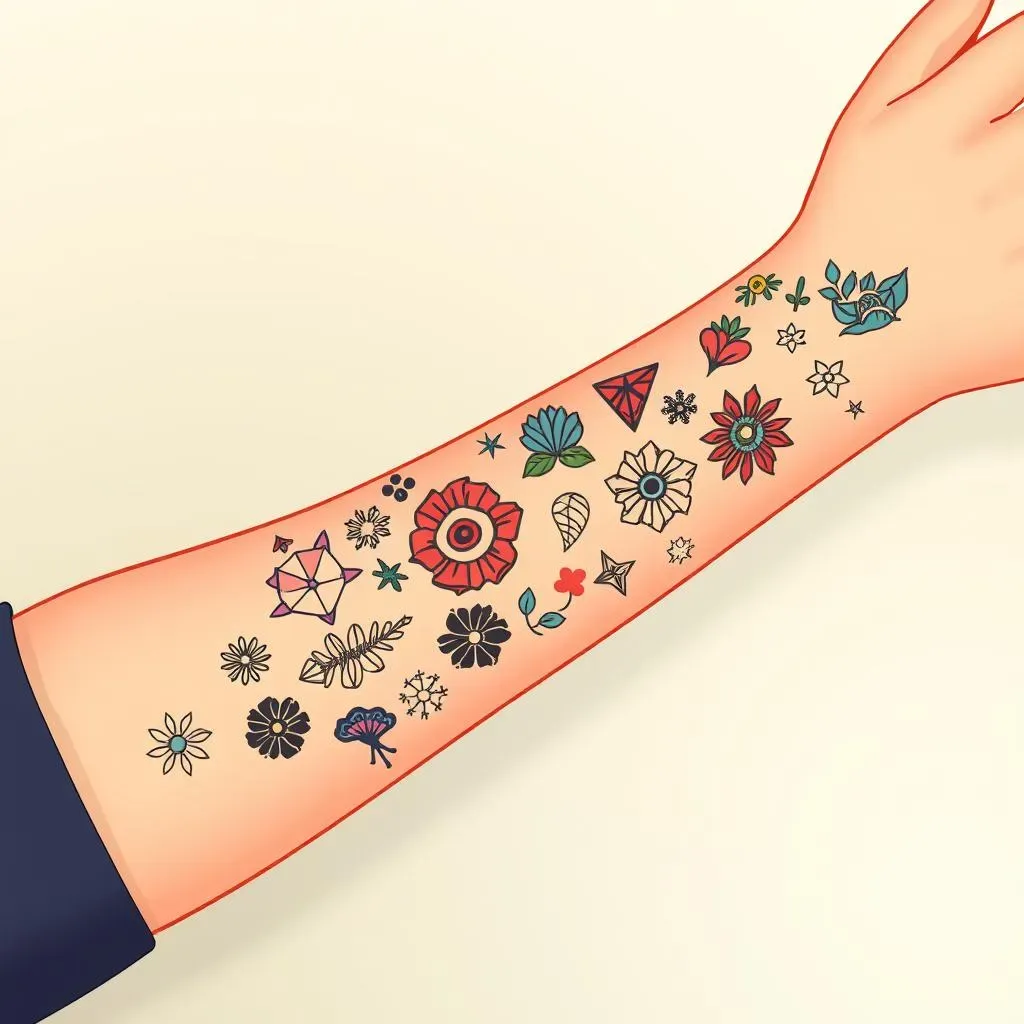 Forearm Patchwork Tattoos: Small Spaces, Big Statements