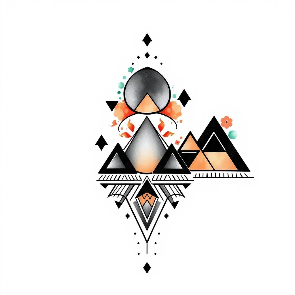 Geometric and Abstract Cute Sleeve Tattoo Designs for Black Females