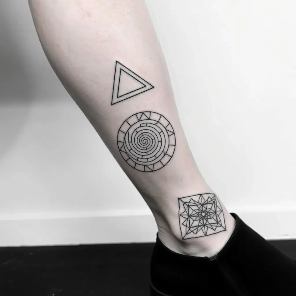 Geometric and Minimalist Simple Leg Tattoo Designs
