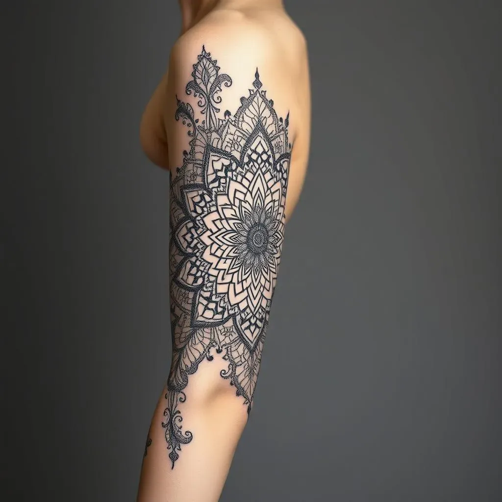 Intricate & Cool: Lace and Mandala Sleeve Tattoos
