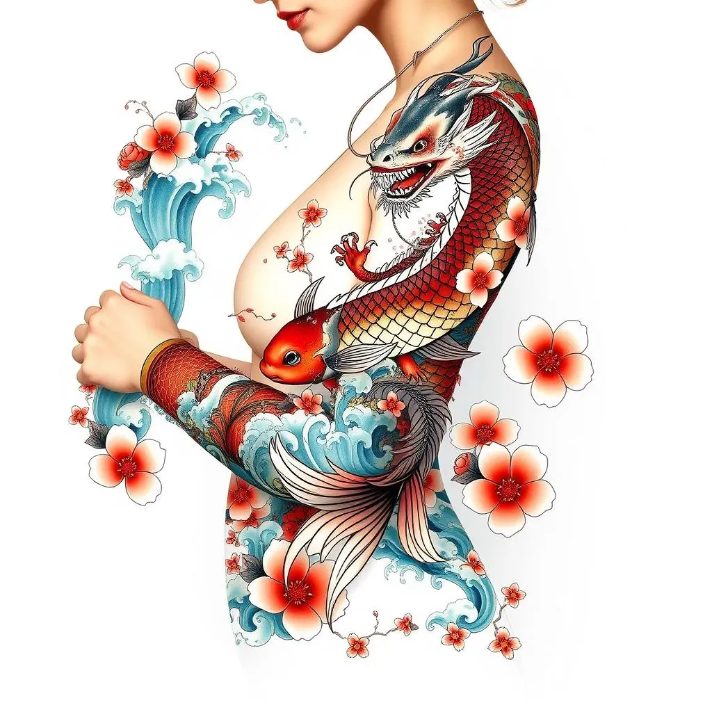 Japanese Full Sleeve Tattoo Designs for Women