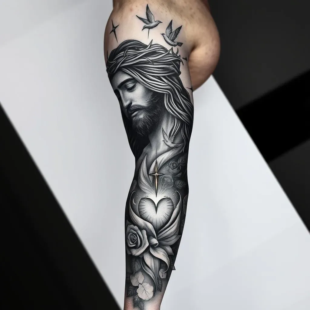Amazing Jesus Sleeve Tattoo Ideas: Designs for Men