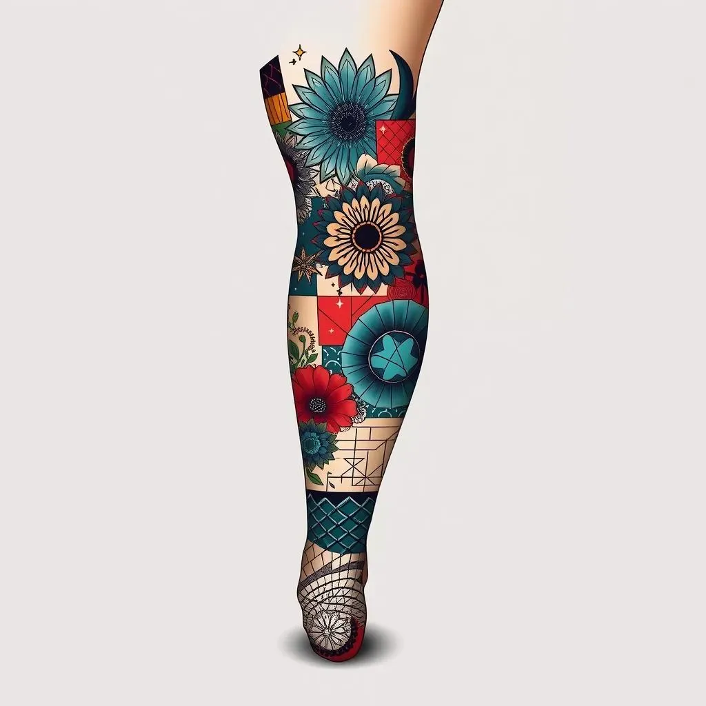 Leg Tattoo Ideas Patchwork: Discover Stunning Designs