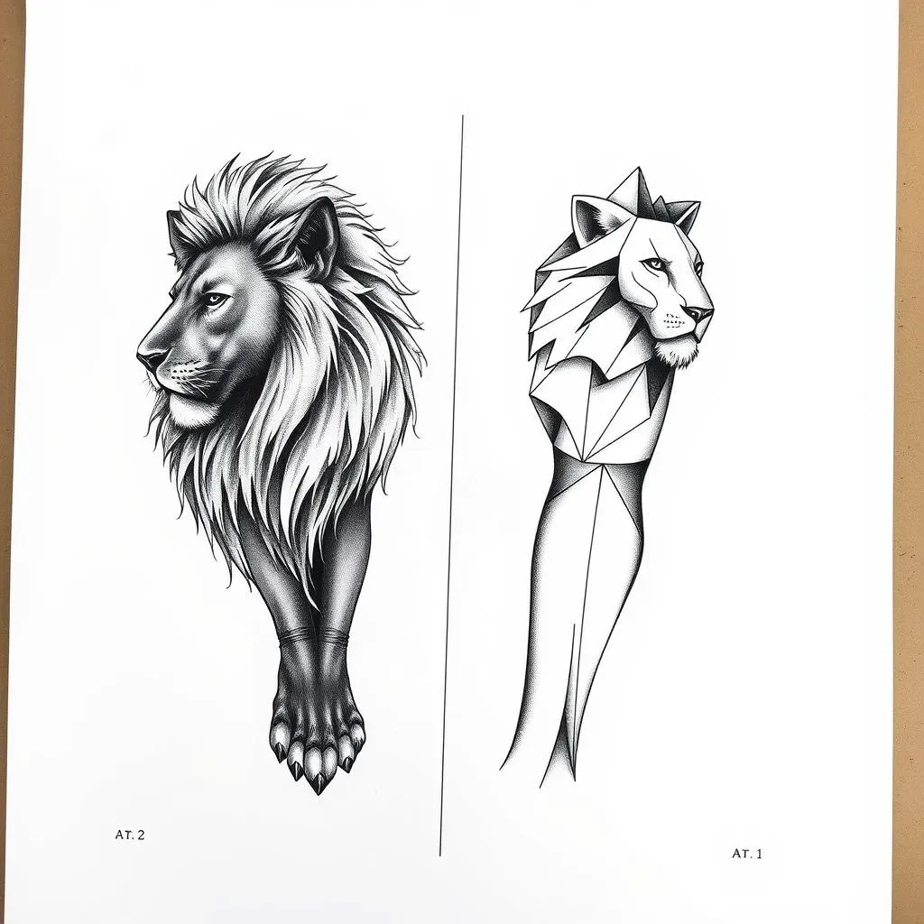 Lion Sleeve Tattoo Styles: From Realistic to Geometric