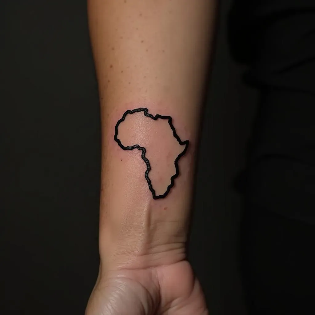 Minimalist African Map Tattoos: Rooted in Pride