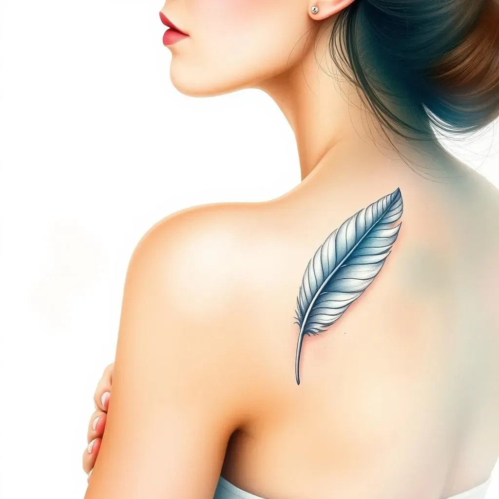 Awesome Minimalist Feather Tattoos for Women