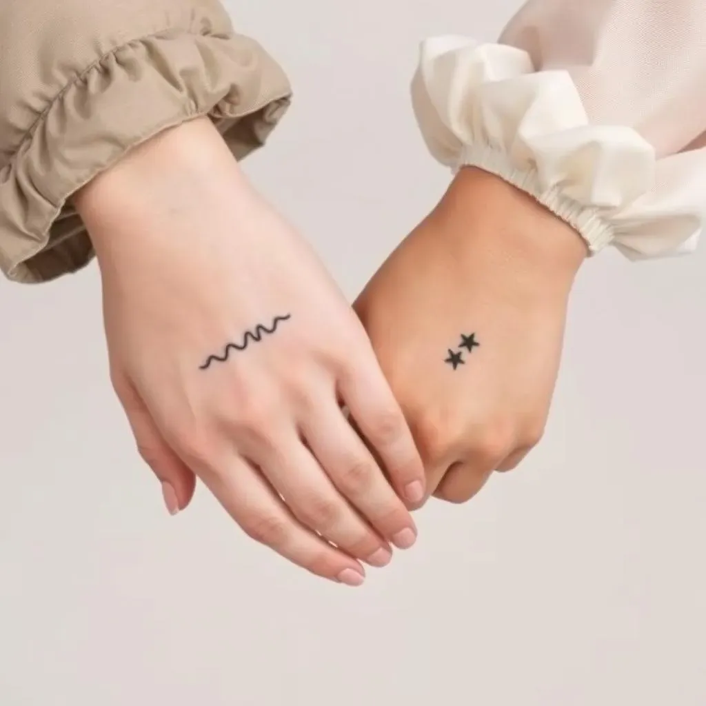 Minimalist Wrist Tattoos: Subtle Statements for Two