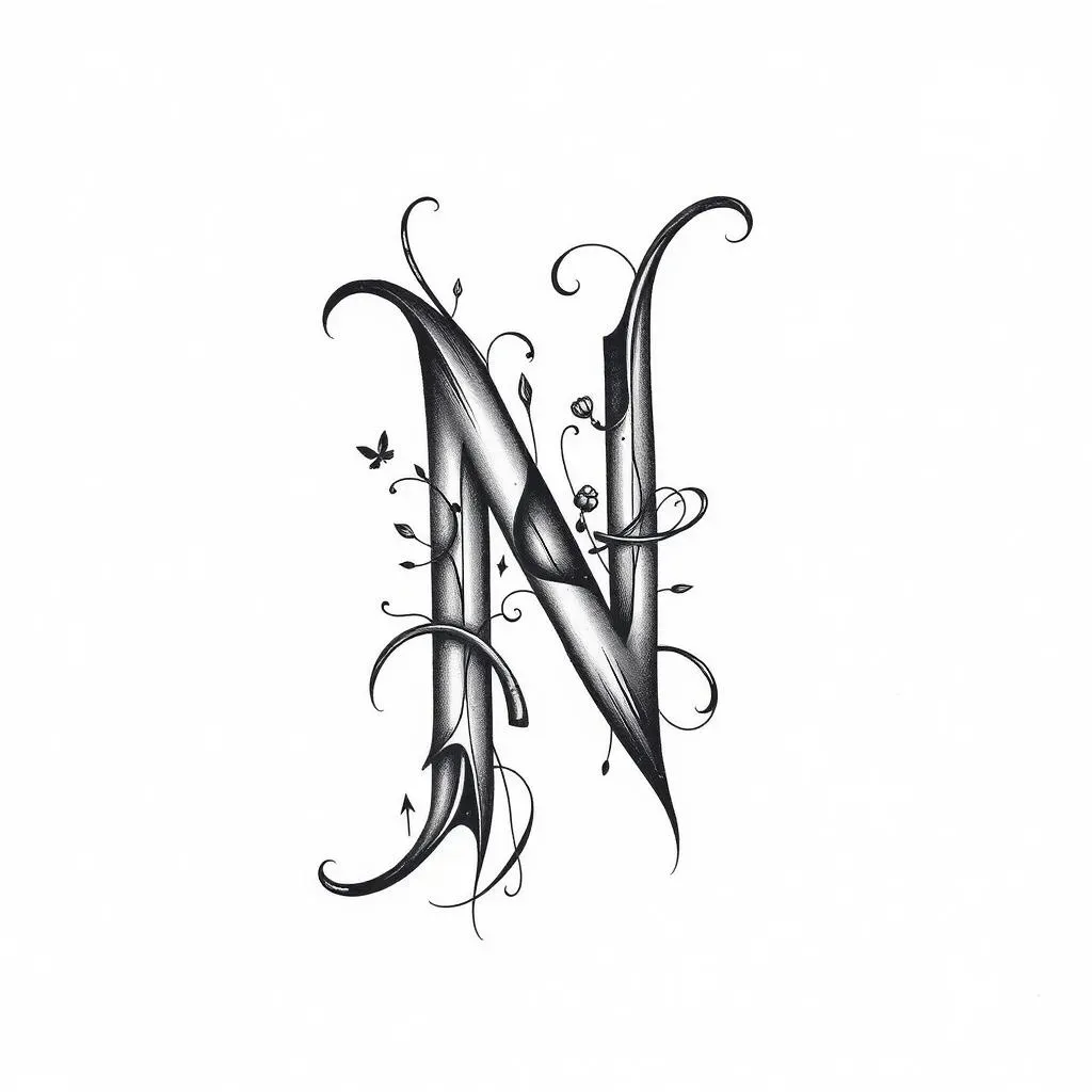 N Letter Tattoo Designs: Fonts and Artistic Twists