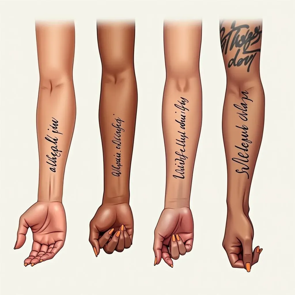 Placement and Design Ideas for Arm Writing Tattoos