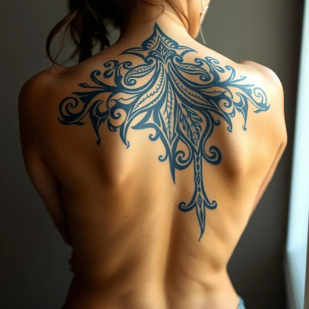 Placement and Size: Mastering the Art of Black and Grey Tribal Back Tattoos for Women