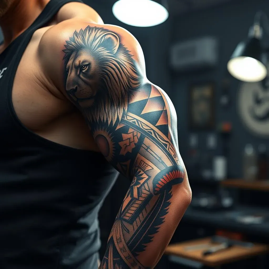 Placement and Size: Perfecting Your Lion Sleeve Tattoo