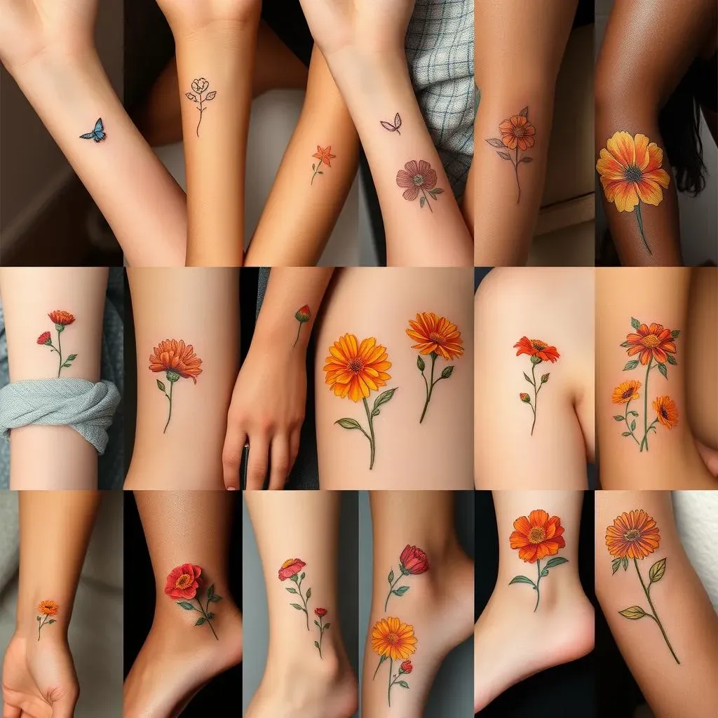 Placement and Style Ideas for Women's Marigold Tattoos