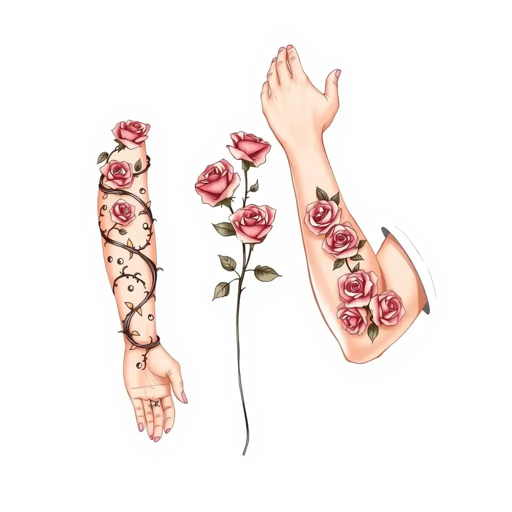 Placement Ideas for Rose Arm Tattoos: Sleeves, Forearms, and More