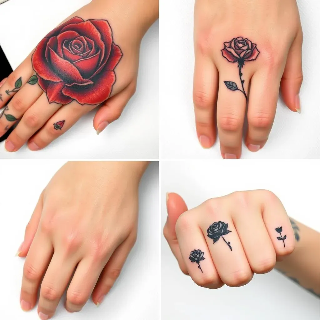 Placement Matters: Rose Tattoo Ideas for Different Hand Areas