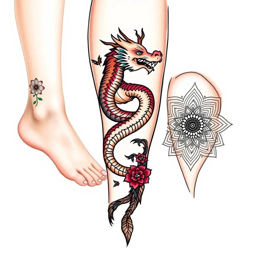 Placement Perfection: Ankle, Calf, Thigh Leg Tattoo Designs