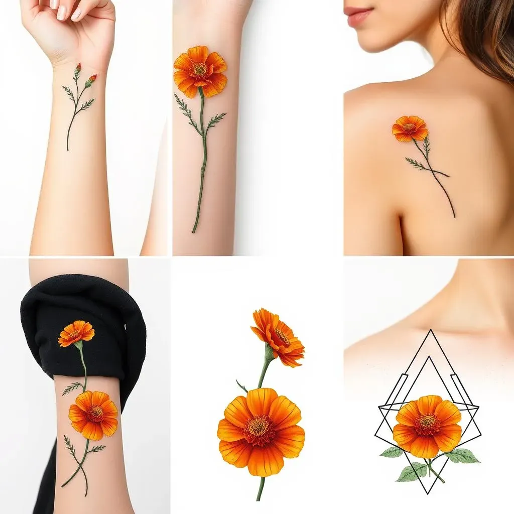 Popular Marigold Tattoo Designs for Women