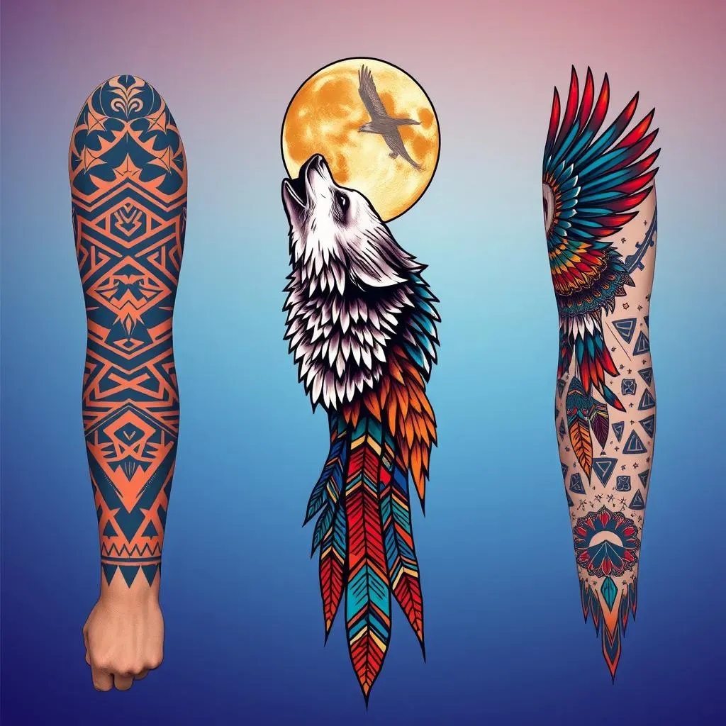 Popular Native American Sleeve Tattoo Designs: From Wolves to Headdresses
