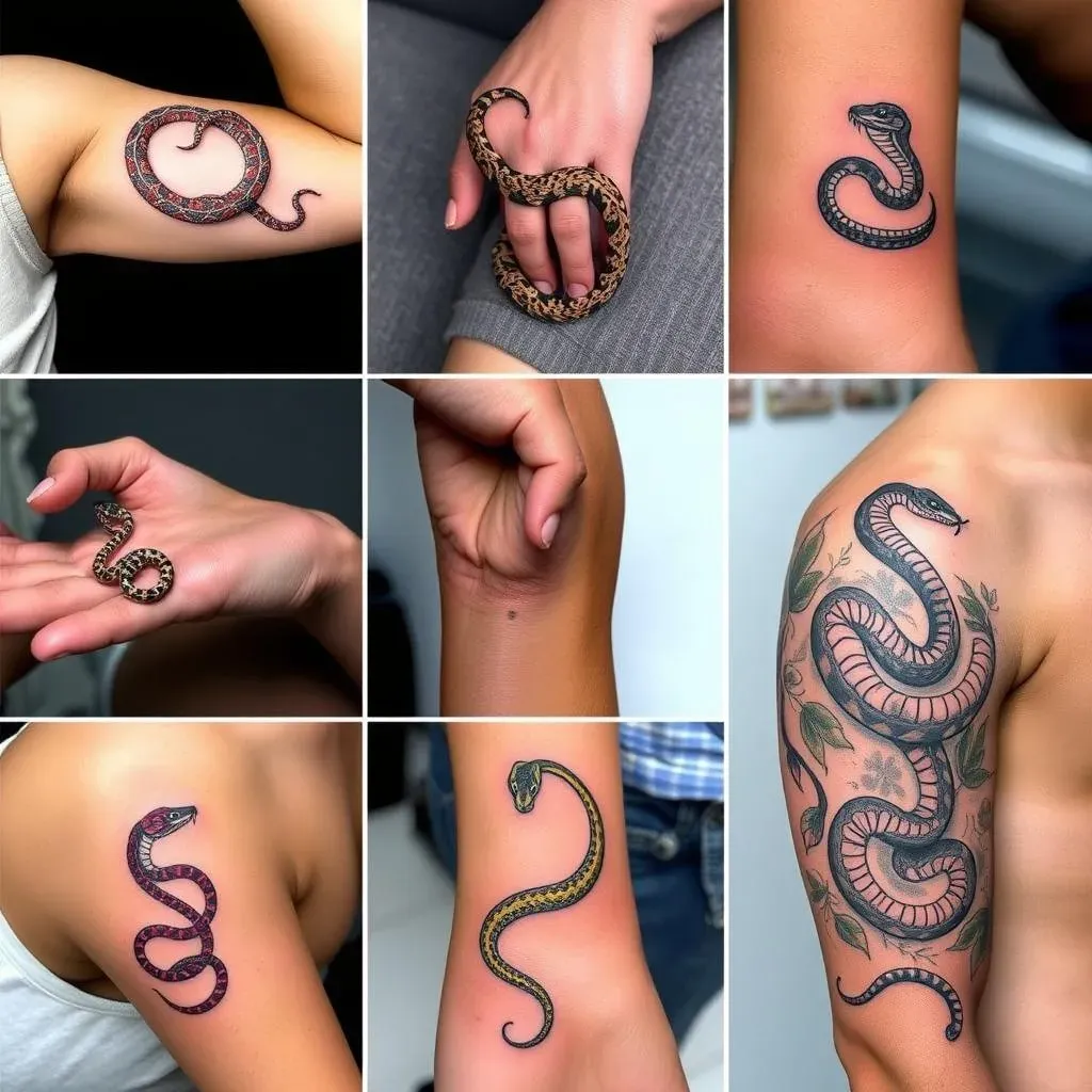 Popular Placements for Small Snake Tattoos