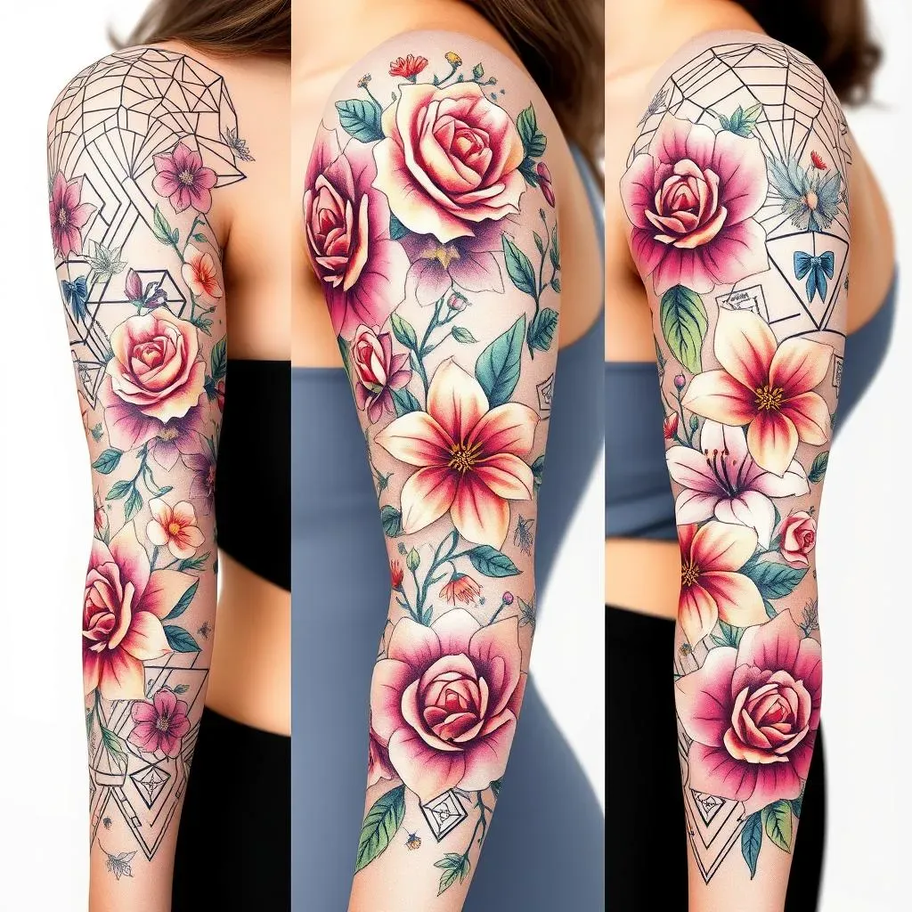 Popular Styles and Designs for Upper Arm Sleeve Tattoos for Women