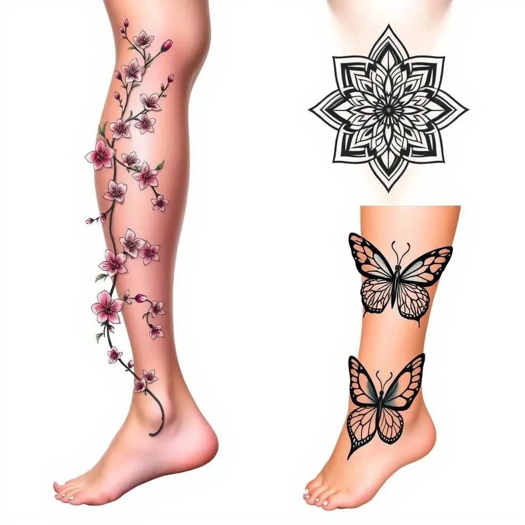 Popular Tattoo Designs for Women's Lower Legs