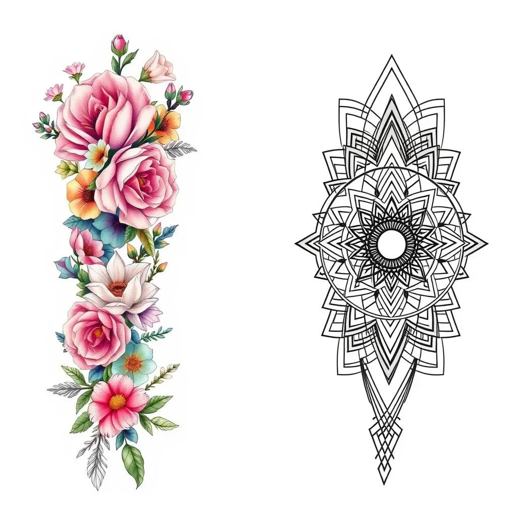 Popular Upper Arm Sleeve Tattoo Designs for Females